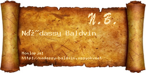 Nádassy Baldvin névjegykártya